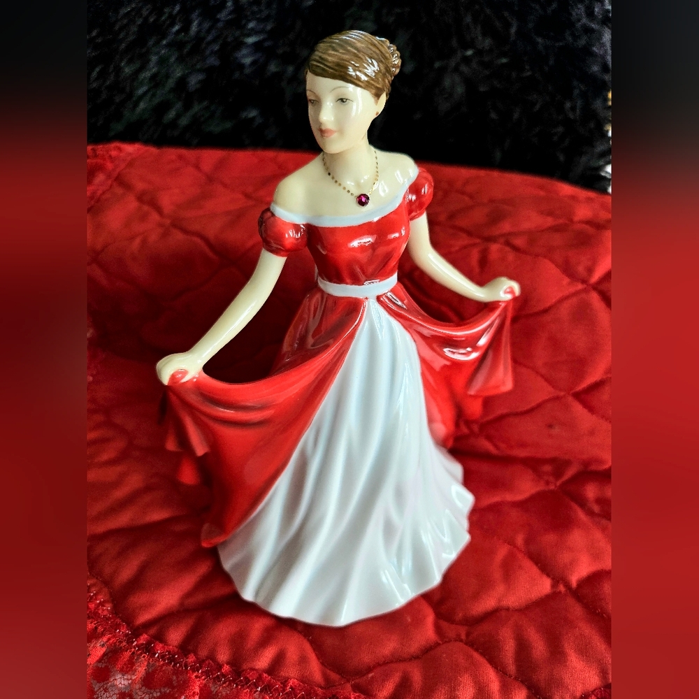 Royal Doulton Signature Base with Gold Accents- July RUBY birthstone